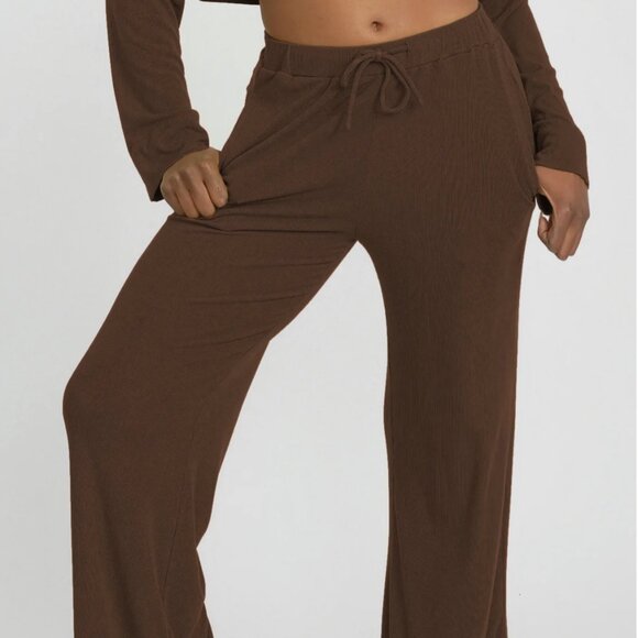 Riot Swim Rory Wide Leg Pant in Chocolate - Picture 1 of 3